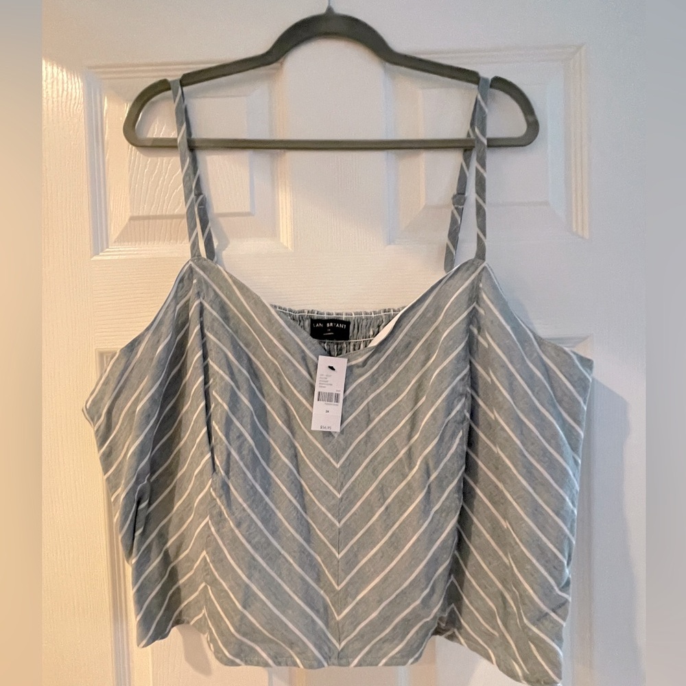Lane Bryant striped chevron crop chambray tank 26